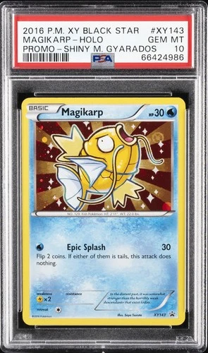 2016 POKEMON XY BLACK STAR PROMO SHINY MEGA GYARADOS #XY143 MAGIKARP-HOLO PSA 10