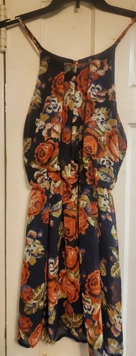 Runway Story Multicolored Floral Sleeveless Lined Mini Dress Size L Large Junior