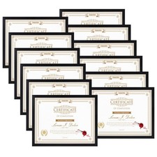 12 Pack 8.5x11 Certificate Picture Frames, Multi 8.5 by 11 Photo Frame for Aw...
