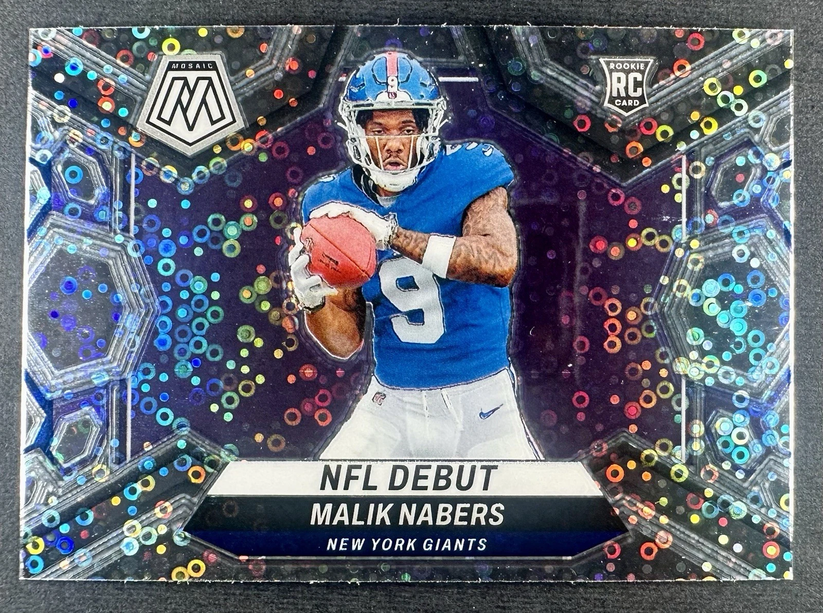 🔥 2024 Mosaic Malik Nabers RC No Huddle Silver Prizm NFL Debut #284 Giants 🔥