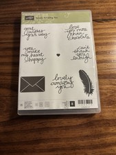 Stampin' Up LOVELY AMAZING YOU Stamp Set of 8 140594 Feather Envelope Thanks