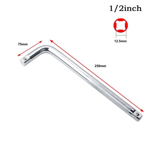 Double End Wrench Extension Socket Wrench L-Type Bent Bar Silver Color - Picture 4 of 12