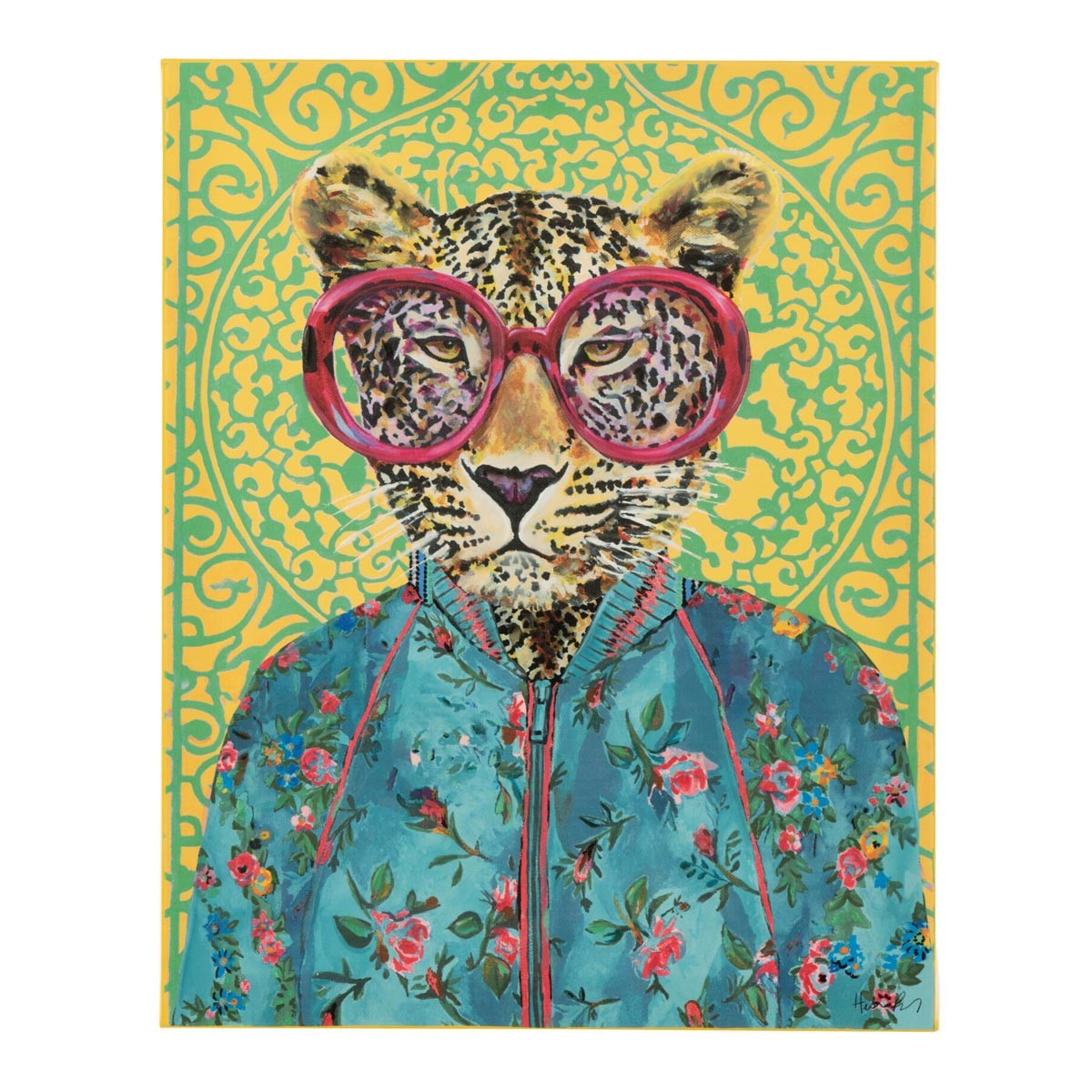 Toile déco tigre popart 40x50cm multicolore tableau imprimé pour salon et bureau