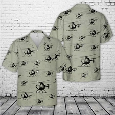 MD500 D Helicopter Silhouette Hawaiian Shirt