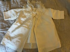 Antique Baby / Toddler Dress/ Christening Jacket Handsewn Lace Collar White