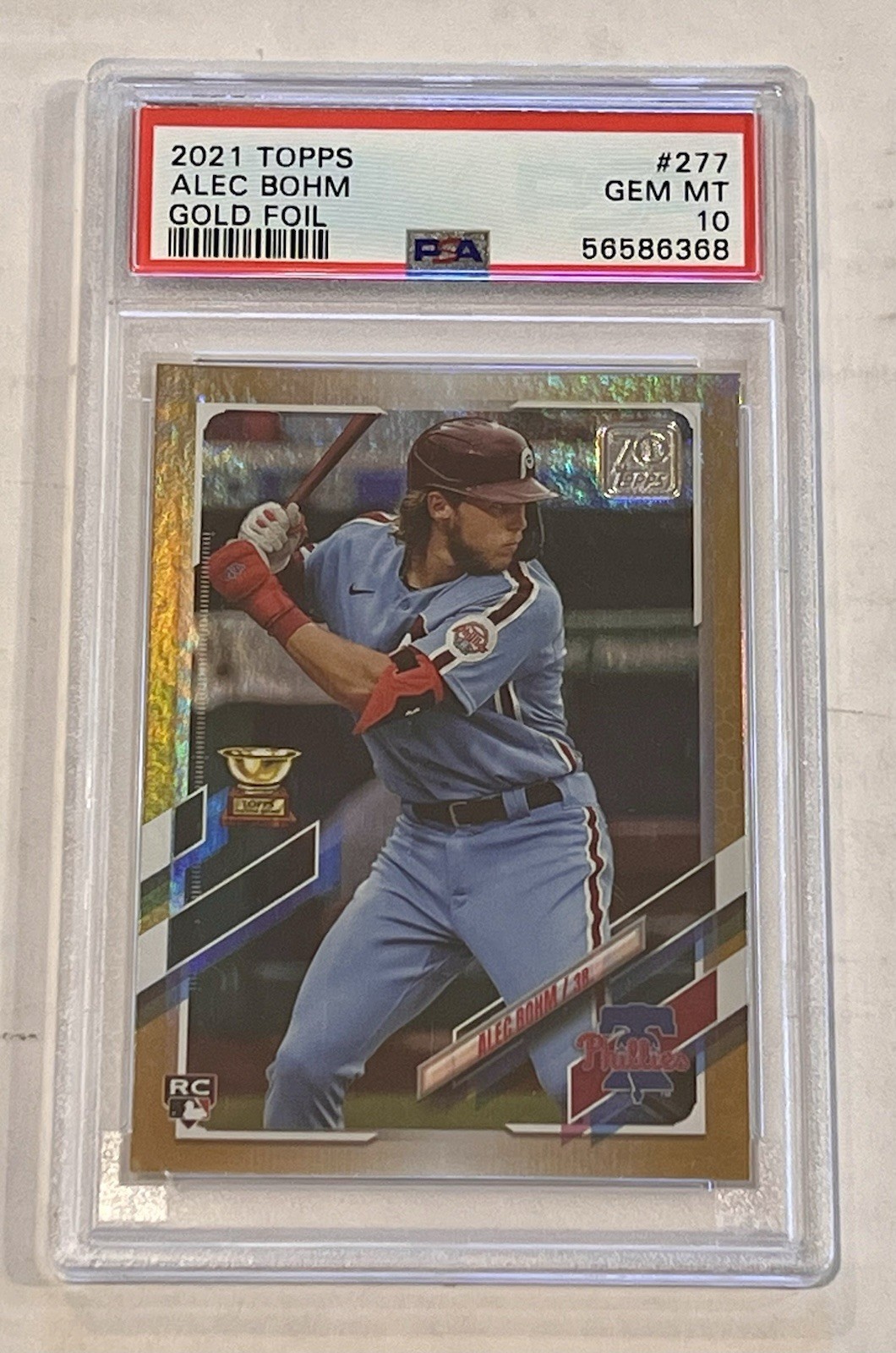 2021 Topps - Alec Bohm Gold Foil Rookie #277 PSA 10