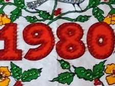 J- Y 1980 Finished Jewel Home Felt Wall Calendar Banner Gorgeous  J- Y