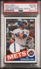 2020 TOPPS 1985 TOPPS BB RELICS #85TRRC ROBINSON CANO PSA 8