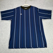 Vintage 90s Adidas Jersey Mens Large Blue White Striped Soccer Kit Blank Sports