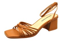 Womens Ankle Strap Block Mid Heel Sandals Faux Leather Strappy Casual Shoes