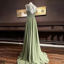 Customized Luxury A-Line Floor Length Evening Dress 2026 Chiffon Spaghetti 