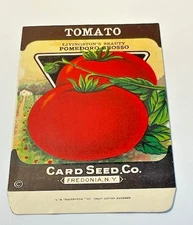 2627.16 ~ 1930’s Vintage Beauty Tomato Seed ~ Card Seed Co- Fredonia N.Y. NOS!