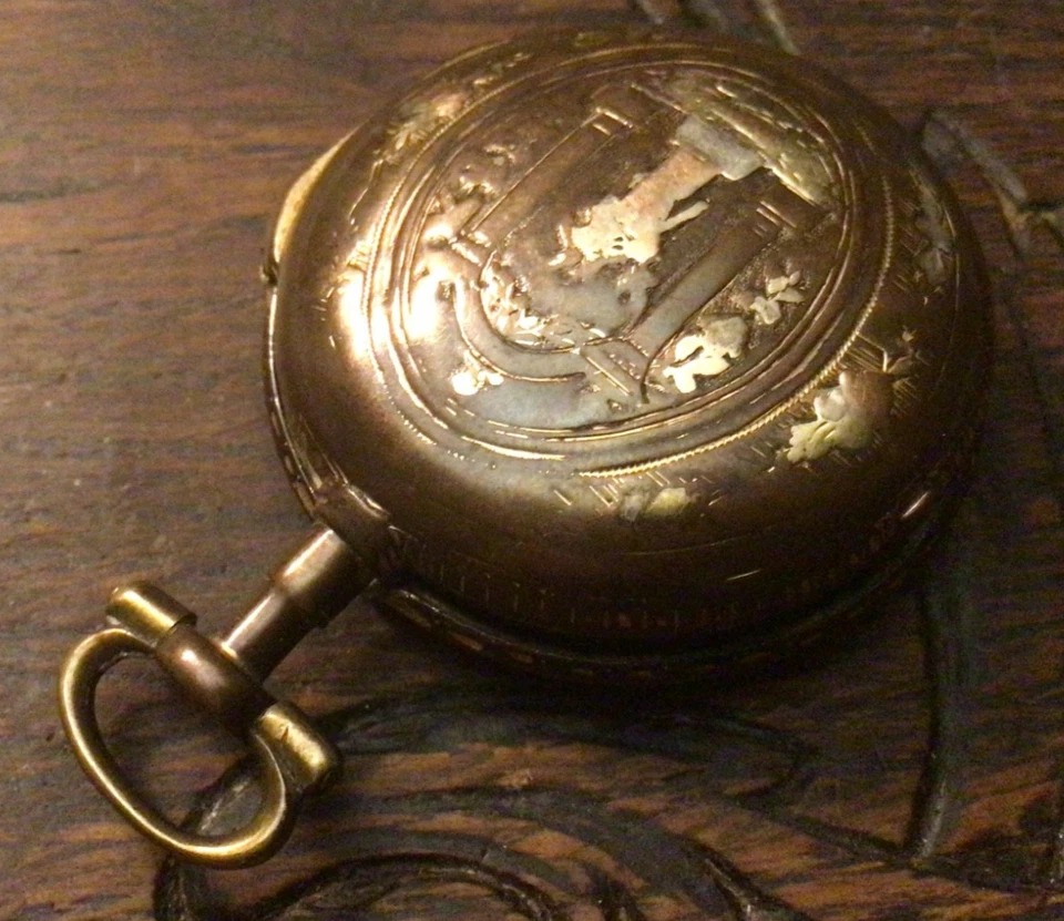 MONTRE A COQ ´´ BERTHOUD Paris en métal cuivré ´´XIXeme - Immagine 4 di 4