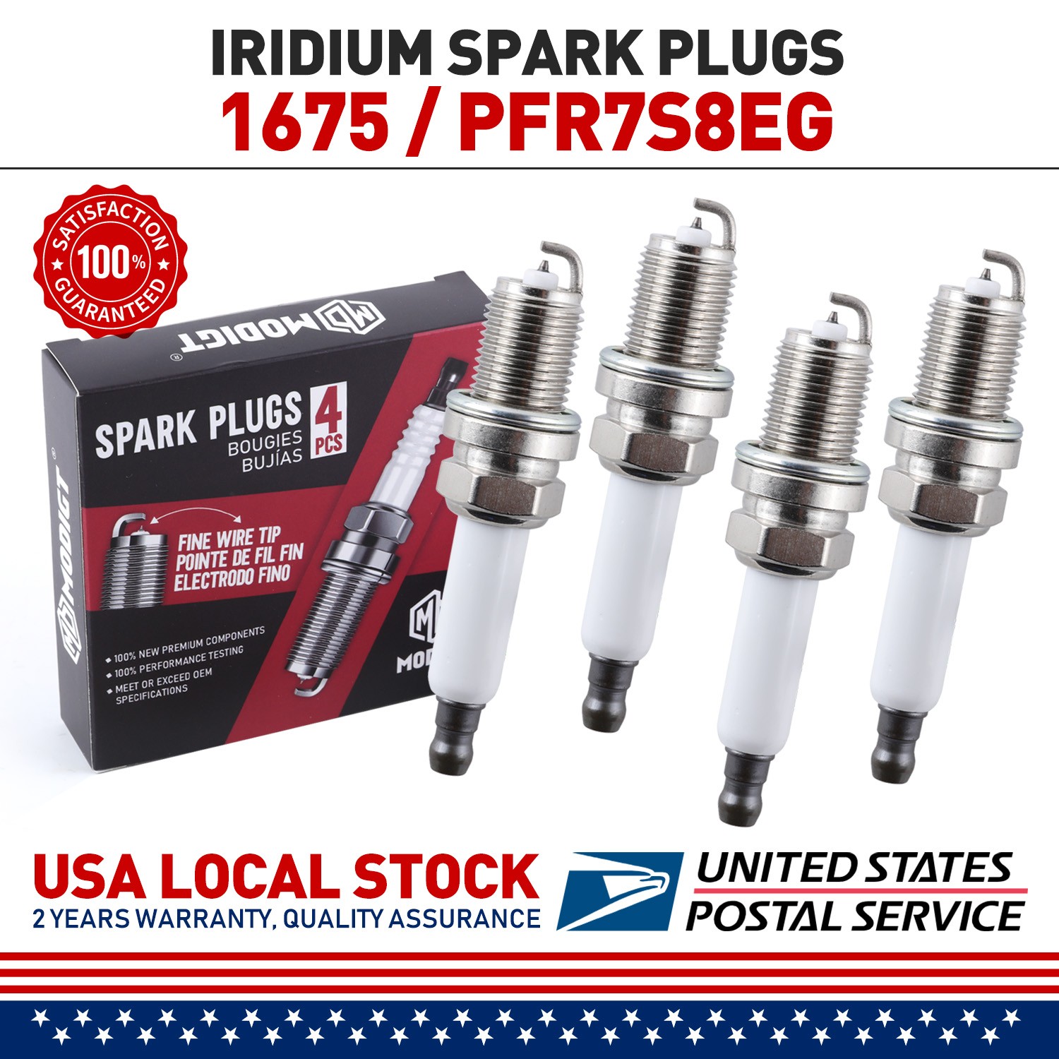 SET OF 4 For NGK MGT Iridium OEM 1675 PFR7S8EG Spark Plugs For Volkswagen Audi