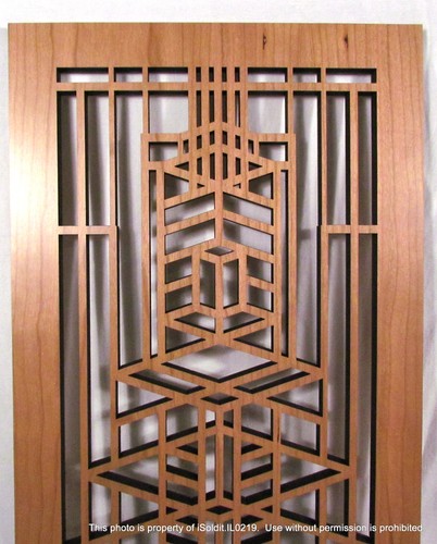NEU Frank Lloyd Wright Barbie Haus Bildschirm Wand Panel geschnitztes Holz 31,5" x 11,5" - Bild 2 von 4