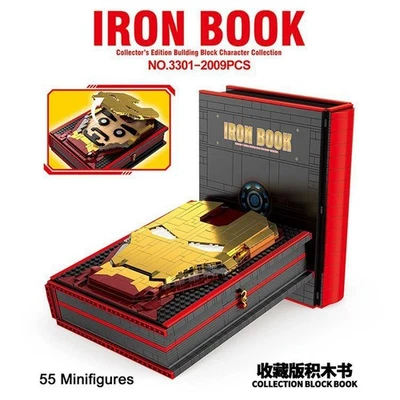 BUILDMOC MOC Iron Man Building block man Book Marvel Commemorative Handbook Puzzle Toy