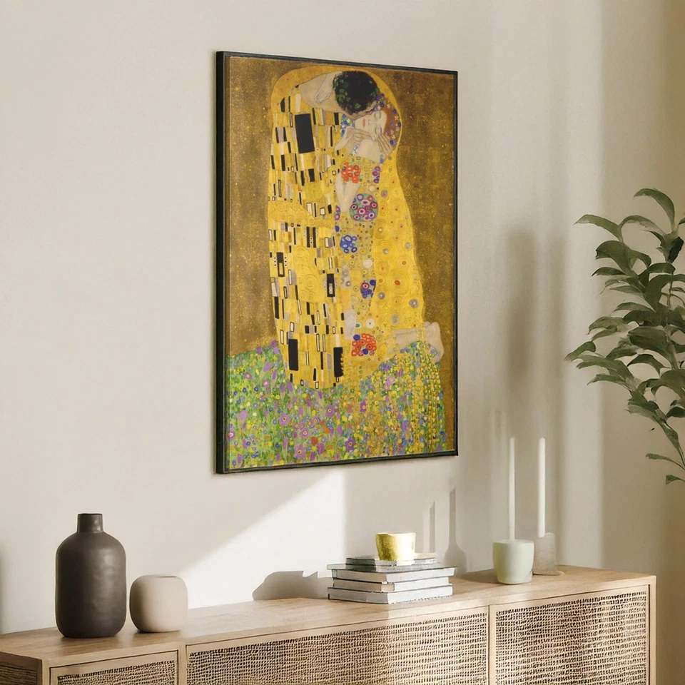 The Kiss by Gustav Klimt Print Reproduction - Canvas Wall Art - Home Decor Gift - Image 2 of 3