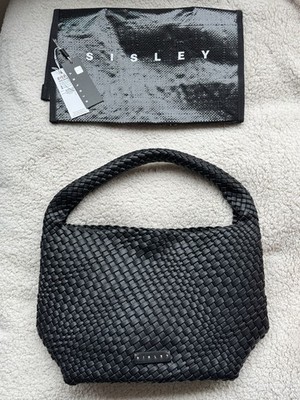 SISLEY Damen Handtasche Schwarz   Edle Flecht-Optik   NEU & OVP mit Mini-Bag