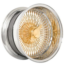 18x8 La Wire Wheels Rev 100-spoke Sl Gold Center With Chrome Lip Rims 4pcs 18x8 La Wire Wheels Rev 100-spoke Sl Gold Center With Chrome Lip Rims 4pcs