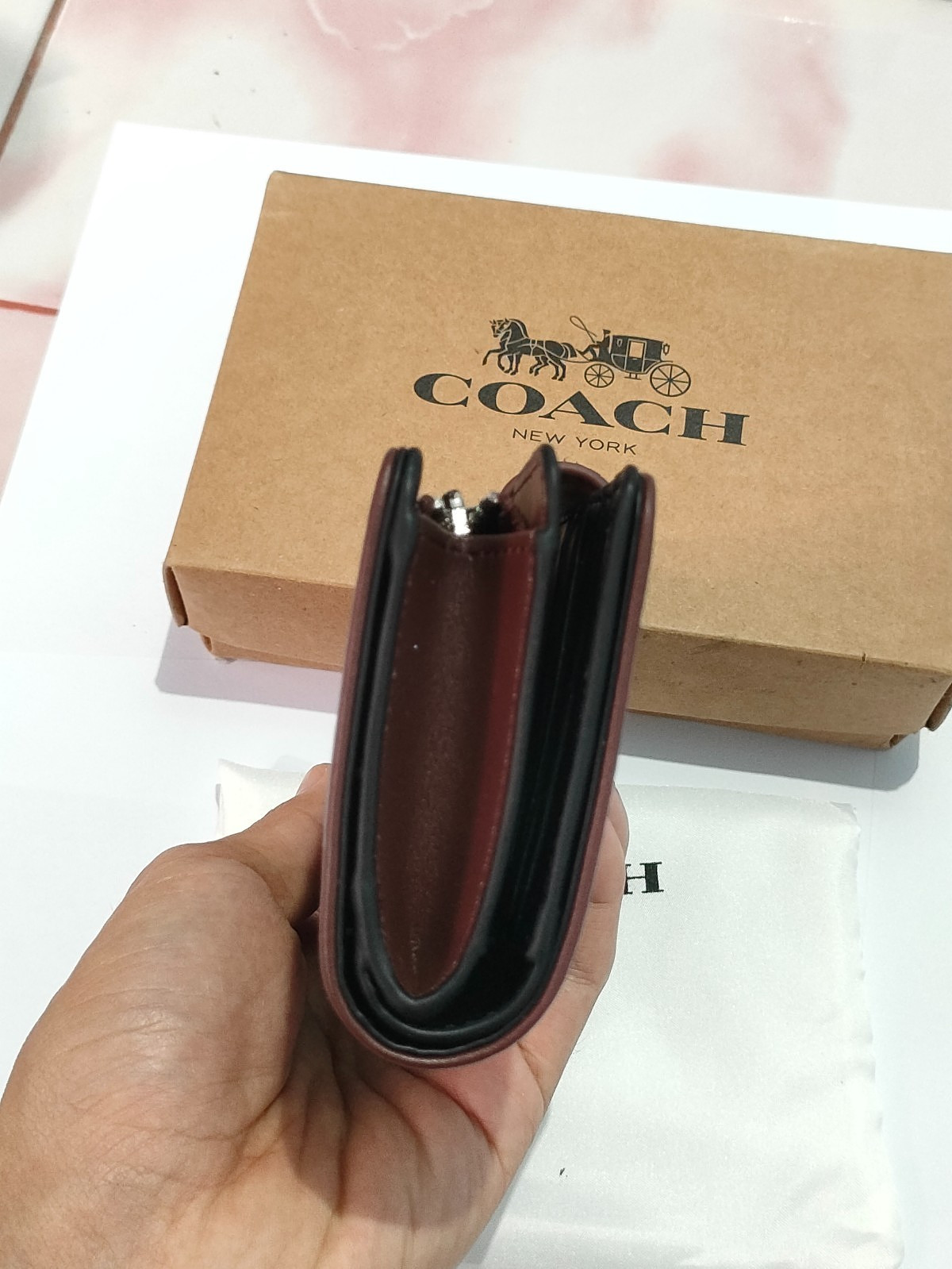 OFFER Coach Medium Corner Zip Wallet In Signature Jacquard (Signature Brown)