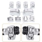 Chrome 10pcs Hand Control Switch Housing Button Caps For Harley Road Glide FLTR