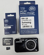 Samsung PL120 14.2MP Digital Camera Black w/ Charger  OEM Battery 4GB SD Card