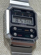 CASIO A100WE-1AJF men's digital watch 40mm used with scratches