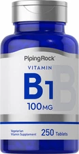 Vitamin B1 100mg | 250 Tablets | Non-GMO | by Piping Rock