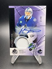 2025-26 SP Game-Used Nikita Tolopito Patch Auto Rookie /49 Canucks AR-NT