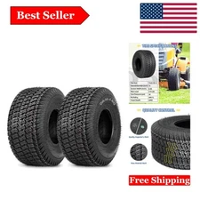 2 Pack 15x6-6 Tubeless Lawn Mower Tires - Turf S Pattern