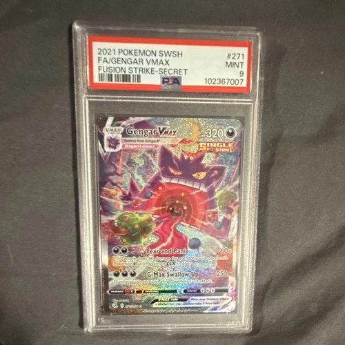 Pokémon Gengar VMAX Alternate Art Secret Rare Fusion Strike 271/264 PSA 9 2021