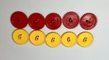 10 K’NEX Gears 2-1/4" LOT Red & Yellow - Parts