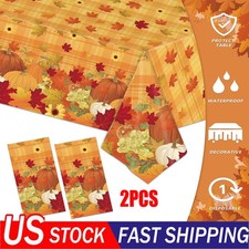 2pcs Thanksgiving Tablecloth Disposable Rectangle Thanksgiving Tablecloth Decor
