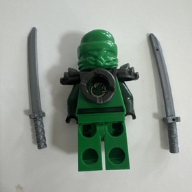 LEGO Green Ninja Ninjago Lloyd ZX Minifigure with 2 Swords 9450