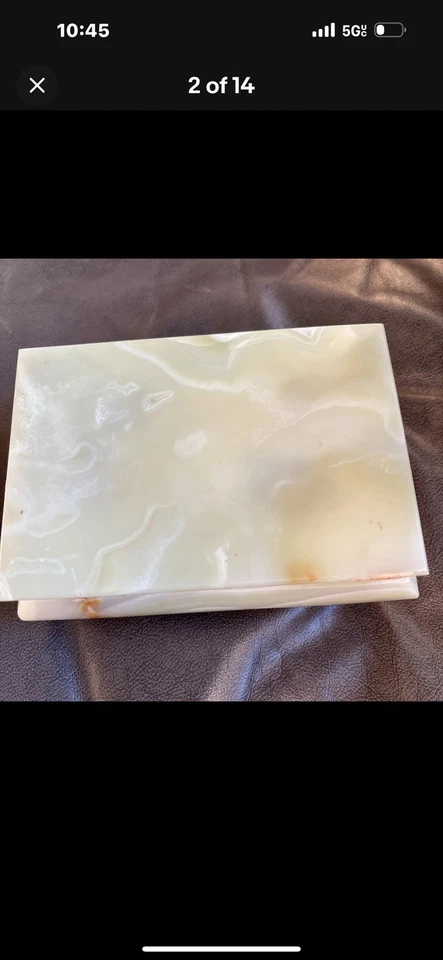 Vintage Onyx Jewelry/Trinket Box W/Claw Feet 4 1/2" X 2 3/4" - Image 3 of 4