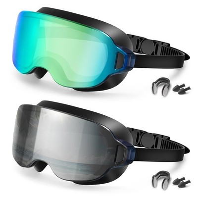 2-Pack Swim Goggles for Youth&Adults(Small Faces),Frameless Wide View No-Leak...