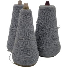Templon 2/24 Grey Heather Nylon Blend Vintage Knitting Cone Yarns Lot of 3