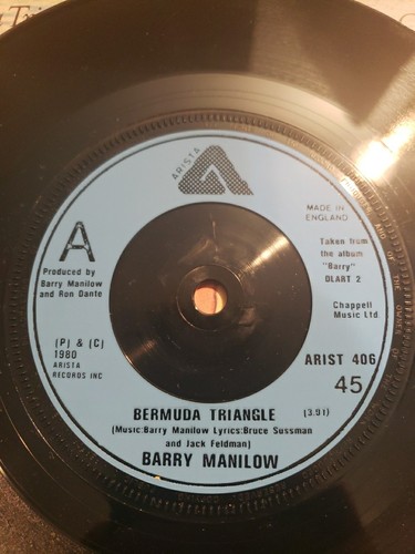 Barry Manilow, Bermuda Triangle / One Voice, 7-in Vinyl 45 RPM - Foto 5 di 8