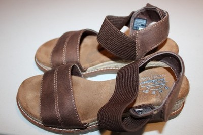 Bobs Skechers Sandals Wedge Shoes Women s 6.5 BROWN Comfort Casual - NM