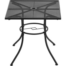 Interion 30" Square Outdoor Cafe Table Steel Mesh Black
