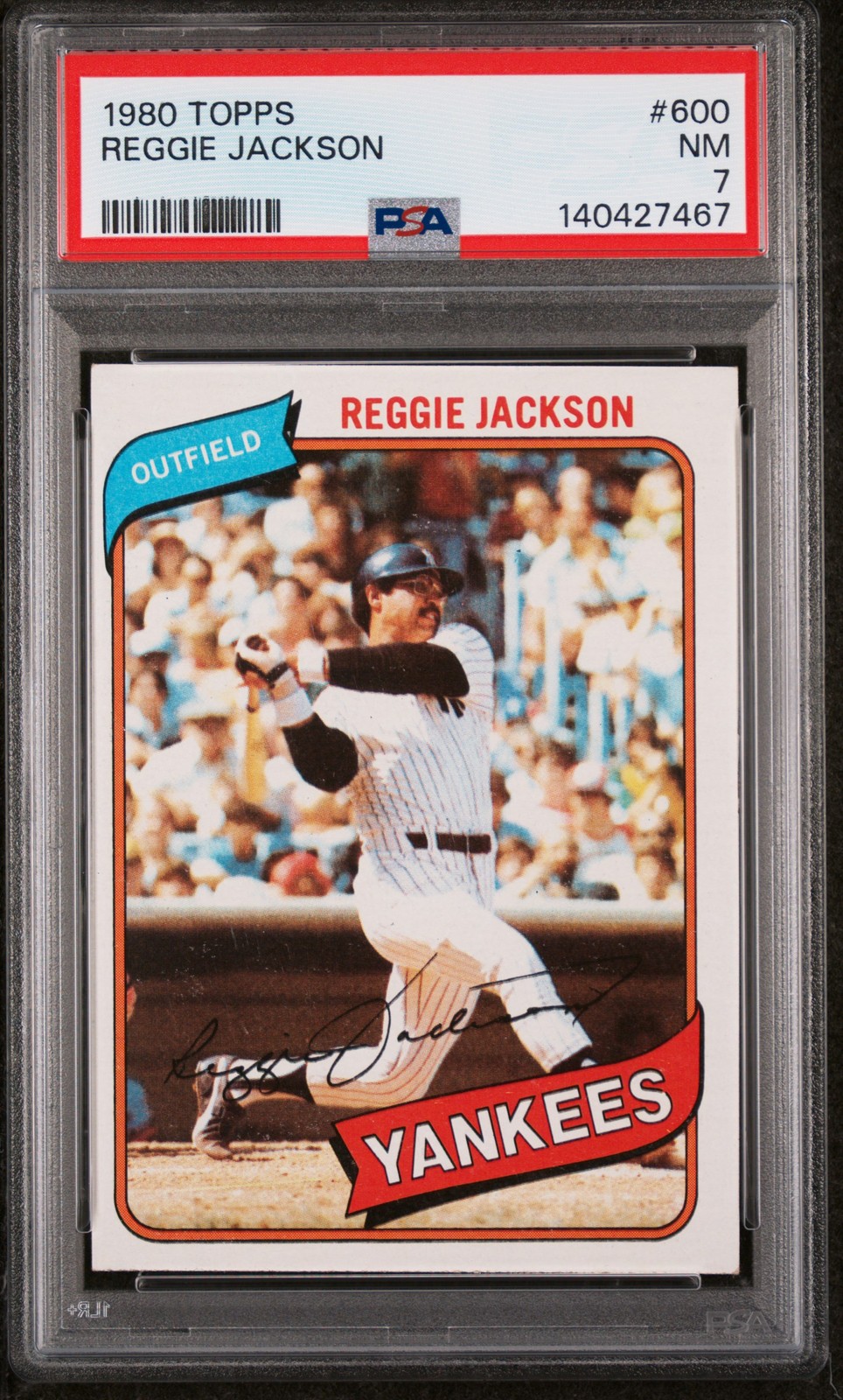 1980 TOPPS #600 REGGIE JACKSON PSA 7