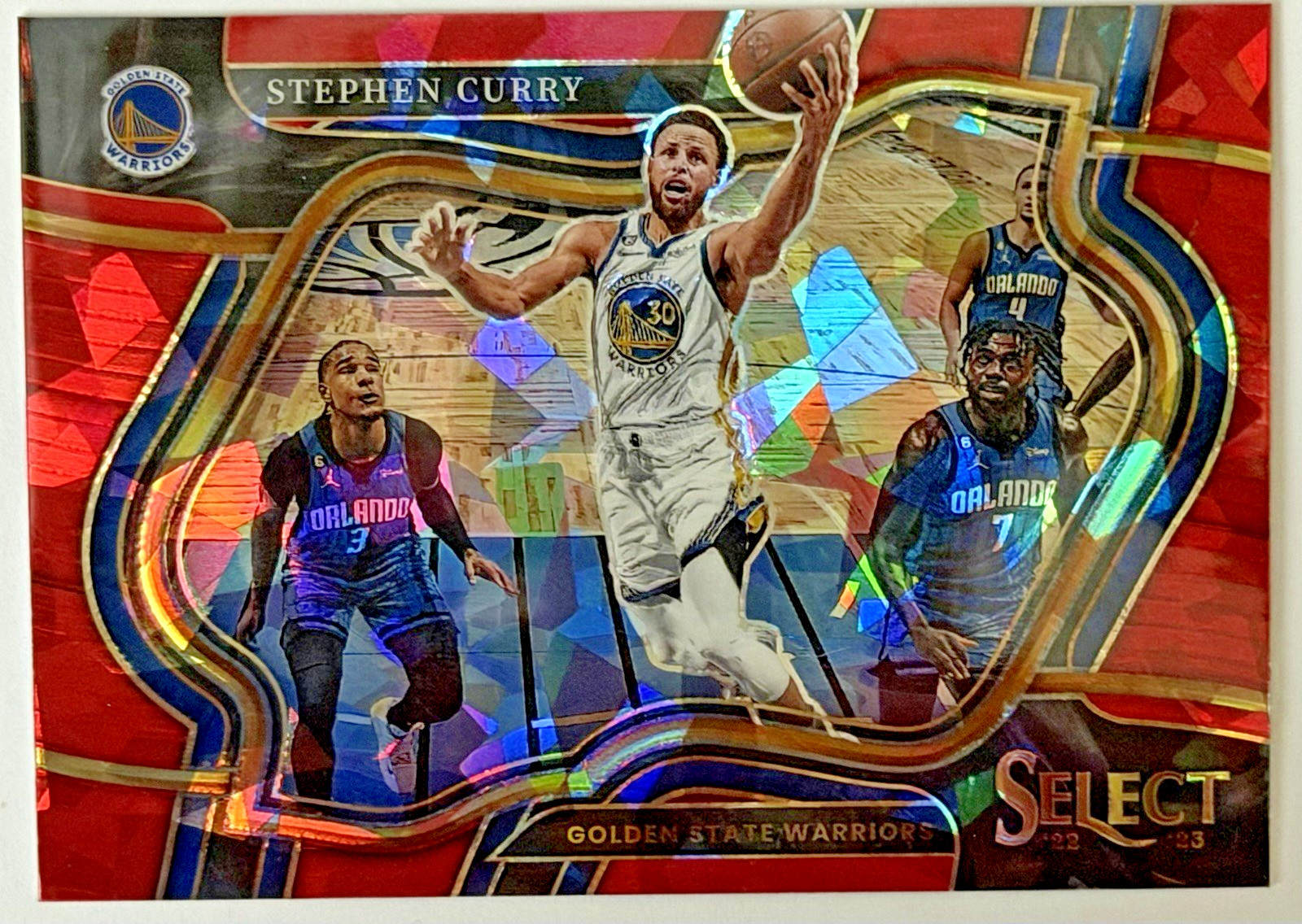 2022-23 Select Stephen Curry Courtside Red Cracked Ice Prizm #227 Warriors SSP