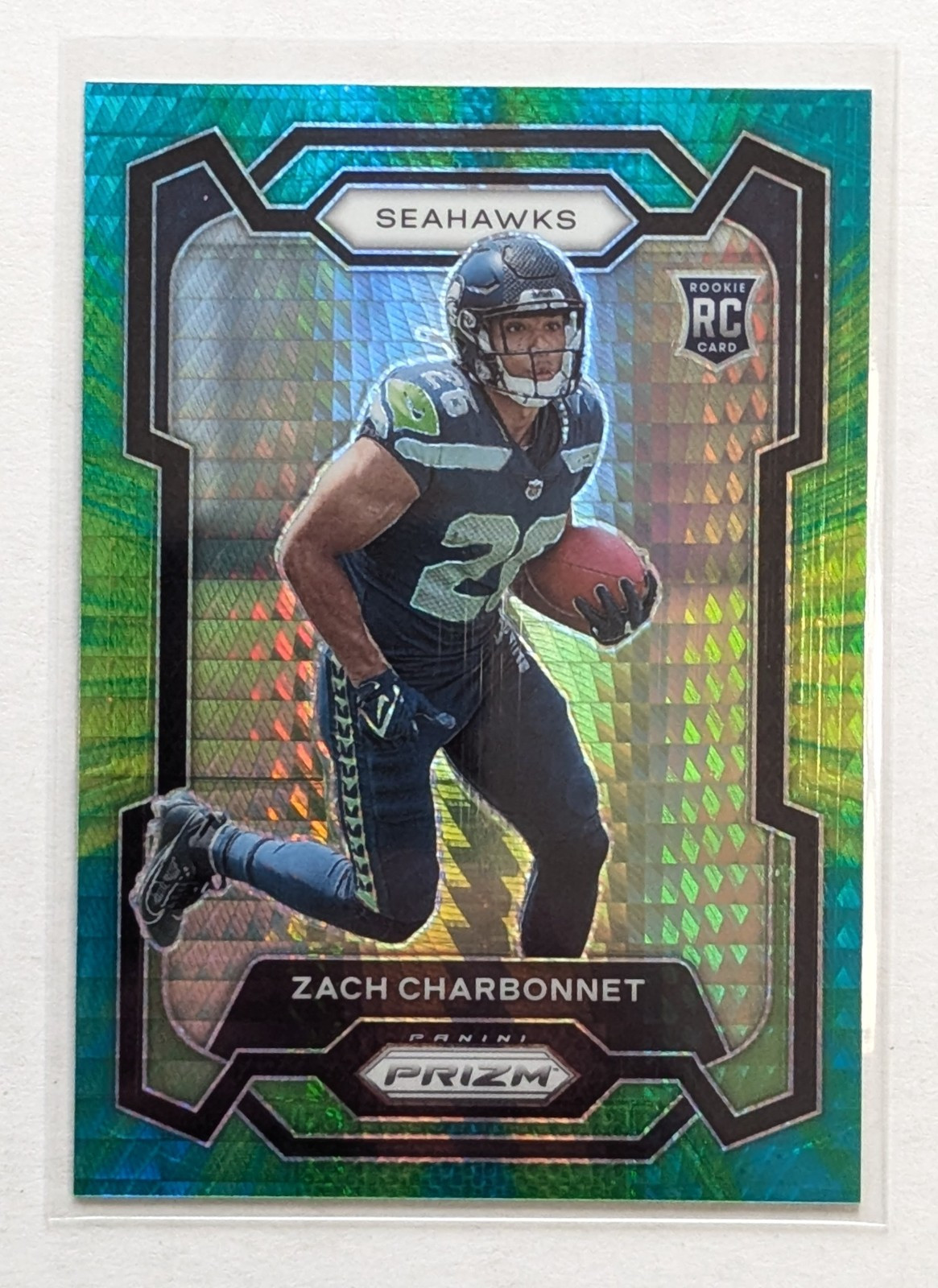 2023 Panini Prizm Zach Charbonnet Hyper Prizm /175 RC #392 Seattle Seahawks
