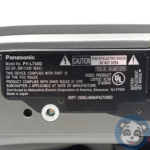 PANASONIC 300X DIGITAL PV-L750D Camcorder, w/ Battery Charger & AV Cables - "A" - Picture 7 of 7