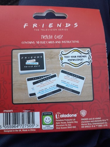 New FRIENDS TV SHOW TRIVIA QUIZ CARDS 100 Questions Game Paladone - Picture 4 of 4