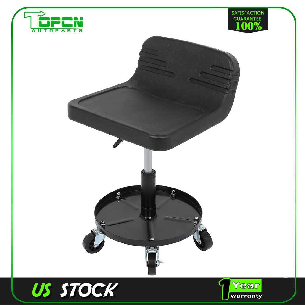 300LBS Rolling Garage Stool Adjustable Mechanic Work Shop Seat 