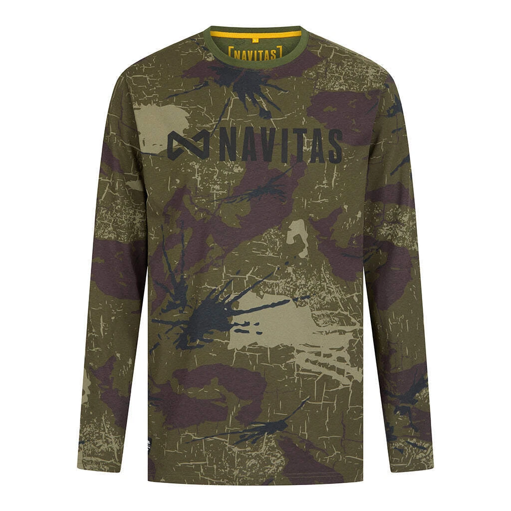 Camiseta Navitas Identity Camuflada Camiseta Manga Larga - Todas las Tallas - Pesca de Carpas Exterior
