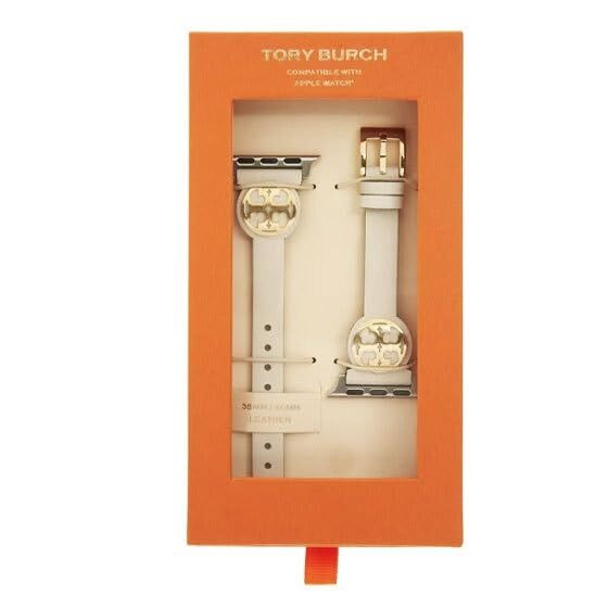 Tory Burch Apple Watch Replacement Band Leather White 38mm