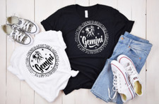 Zodiac Signs Custom Unisex Tshirt (Gemini, Aries, etc (Read Description)