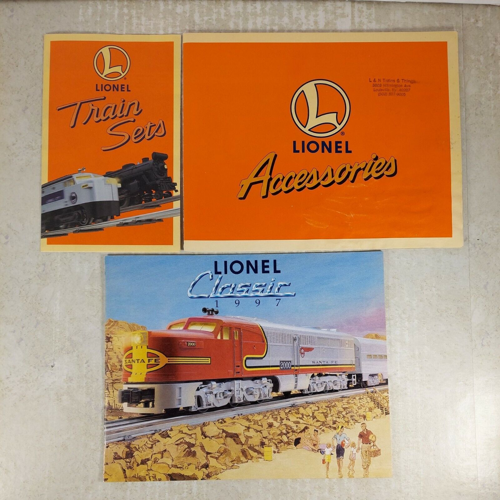 Lionel Sales All stores are sold Train Catalog Lot of Accesssori 3 Sets 1996